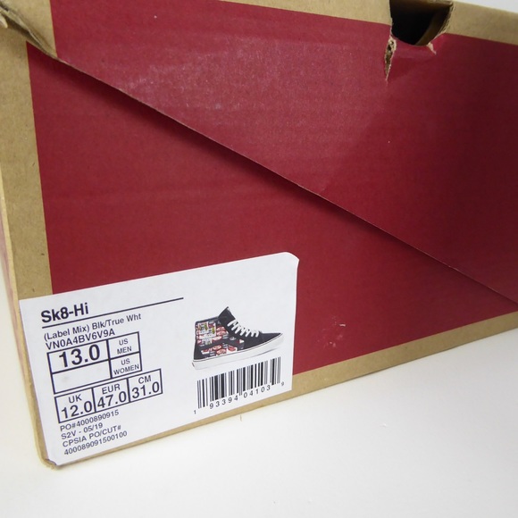 Vans Sk8 Hi Label Mix Canvas & Suede Sneakers NIB - Picture 8 of 8